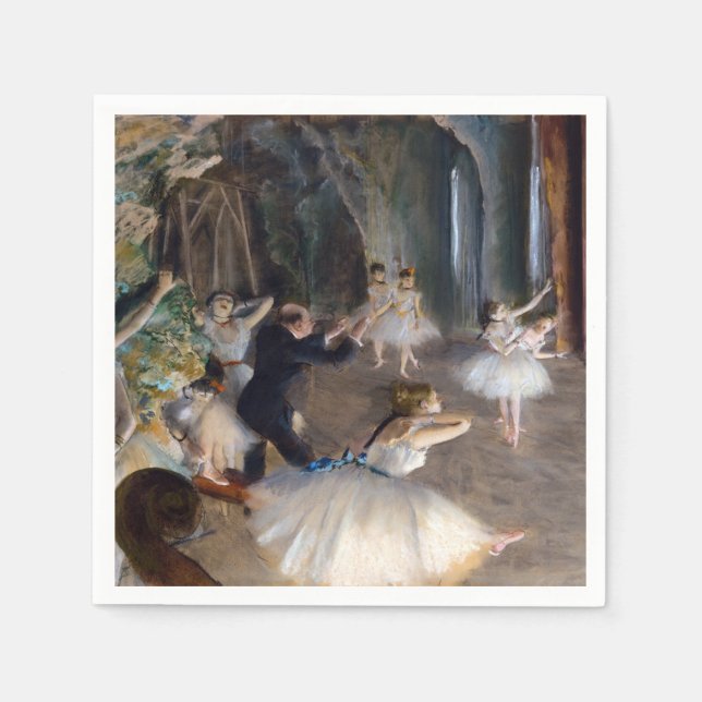Servilleta De Papel Edgar Degas - El ensayo del ballet en escena (Anverso)
