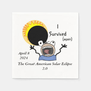 Servilleta De Papel Edición de supervivencia del eclipse solar de 2024
