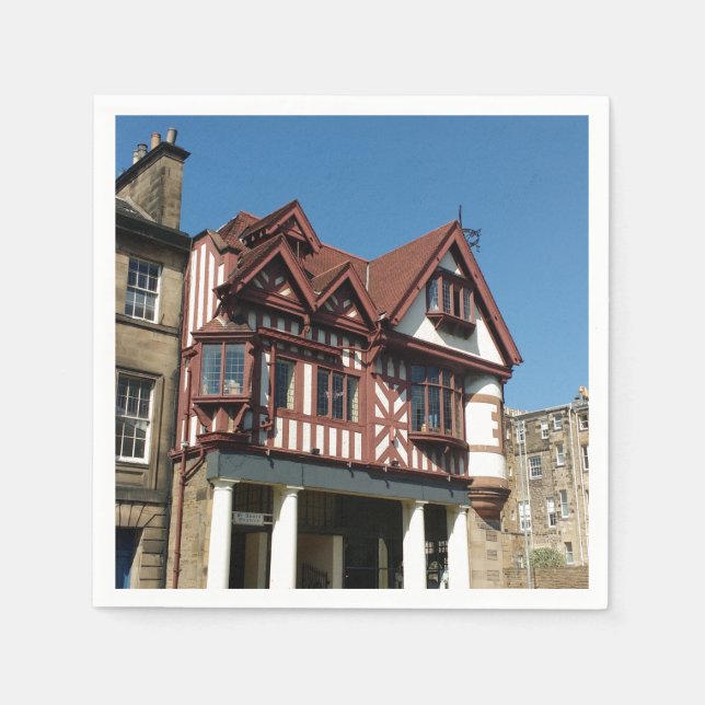 Servilleta De Papel Edificio de armazones de encino Tudor, Edimburgo,  (Anverso)