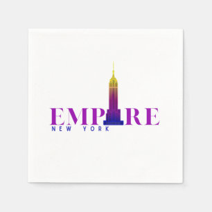 Servilleta De Papel Edificio Empire State-Nueva York-Púrpura Vibrante-