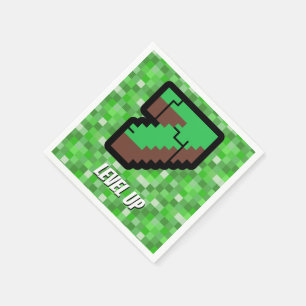 Servilleta De Papel Edificio Verde Pixelado del Jugador Subir de Nivel