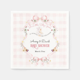 Servilleta De Papel Editable Silly Goose Baby Shower Pink Bow