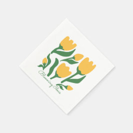 Servilleta De Papel Editable Text Yellow Tulip Minimalist Aesthetic