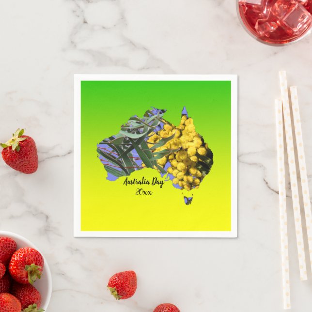 Servilleta De Papel Editar texto Australia Day Gum Leaf Waf (In situ)