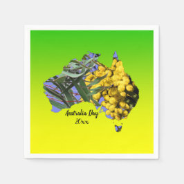 Servilleta De Papel Editar texto Australia Day Gum Leaf Waf