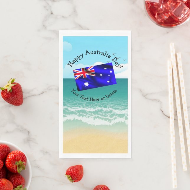 Servilleta De Papel Editar texto que coincida con la playa de bandera  (In situ)