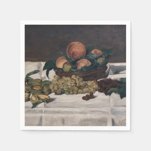 Servilleta De Papel Edouard Manet - Bodegón, Frutas en una Mesa (Anverso)