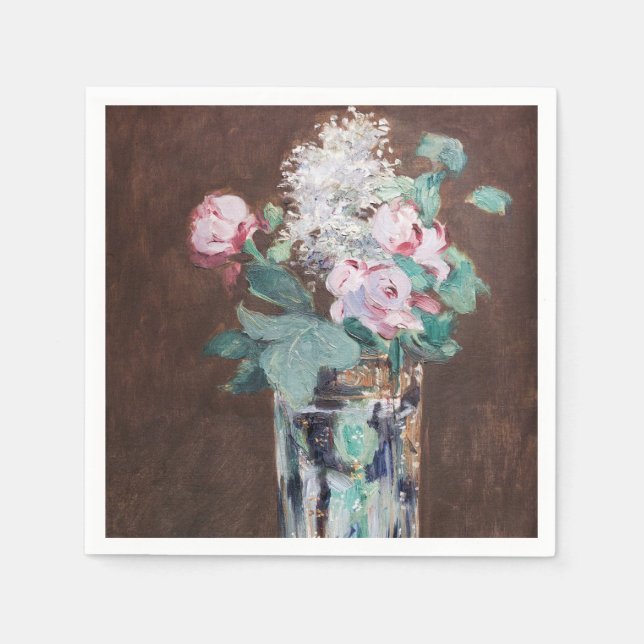Servilleta De Papel Edouard Manet - Flores en un jarrón de cristal (Anverso)