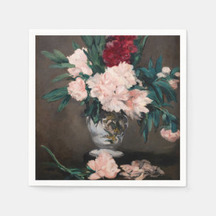 Servilleta De Papel Edouard Manet - Jarrón de Peonías en un pequeño pe