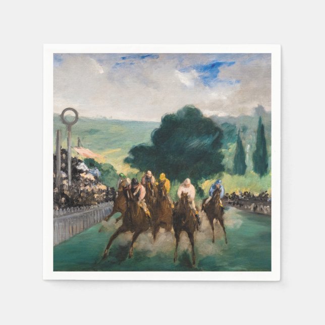 Servilleta De Papel Edouard Manet - Las carreras en Longchamp (Anverso)