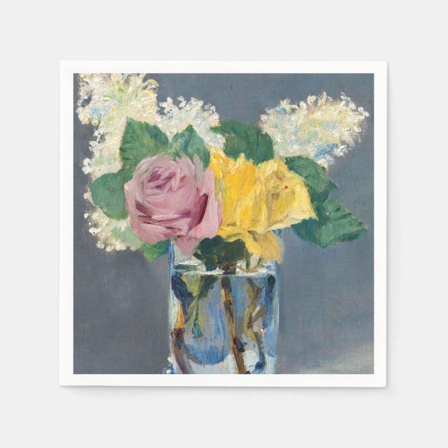 Servilleta De Papel Edouard Manet - Lilas y Rosas (Anverso)