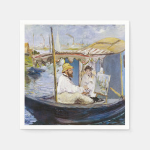 Servilleta De Papel Edouard Manet - Monet en su barco estudio