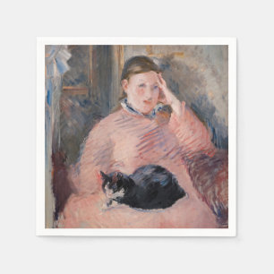 Servilleta De Papel Edouard Manet - Mujer con un gato