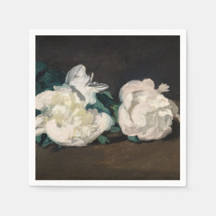 Servilleta De Papel Edouard Manet - Rama de Peonías Blancas, Tijeras d
