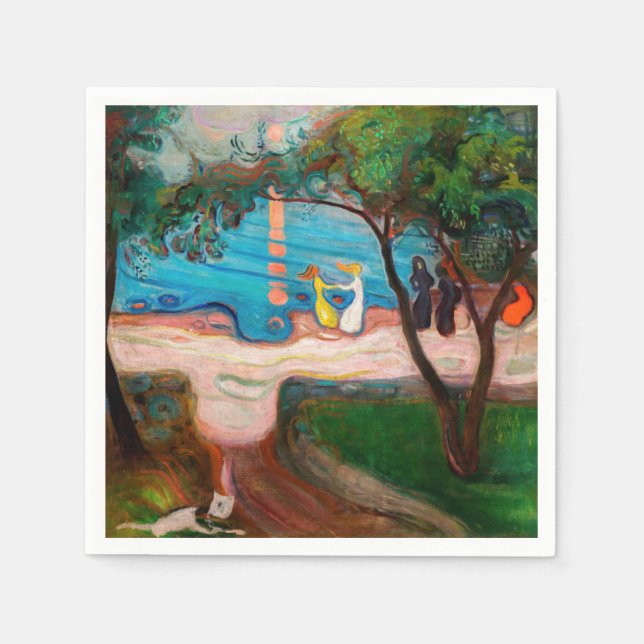 Servilleta De Papel Edvard Munch - Baile en la playa (Anverso)