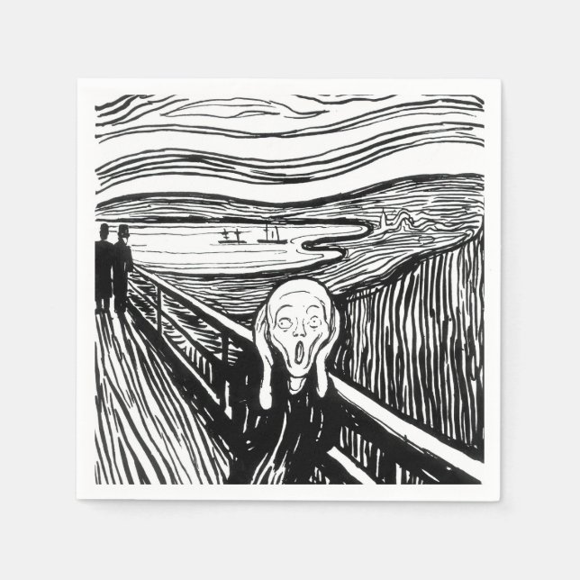 Servilleta De Papel Edvard Munch - La litografía de la crema (Anverso)