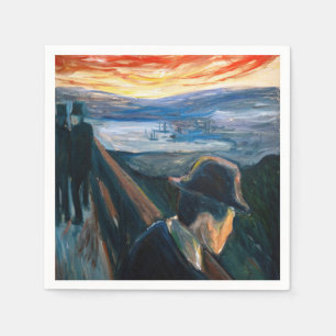 Servilleta De Papel Edvard Munch - Sick Mood at Sunset, desesperación 