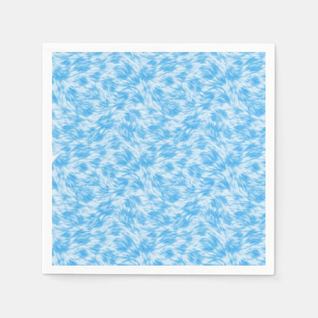 Servilleta De Papel Efecto de pelaje sintético azul y blanco (Anverso)