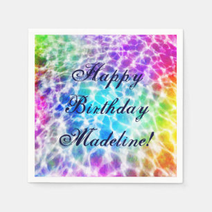 Servilleta De Papel Efecto ondulado del arco iris del Hippie de Tiedye