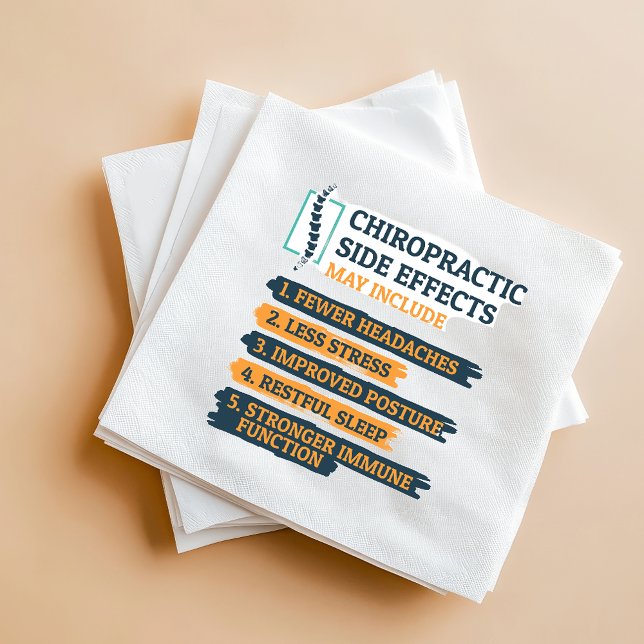 Servilleta De Papel Efectos Secundarios Quiroprácticos Divertido Chiro (Chiropractic Side effects Gag Paper Napkins)
