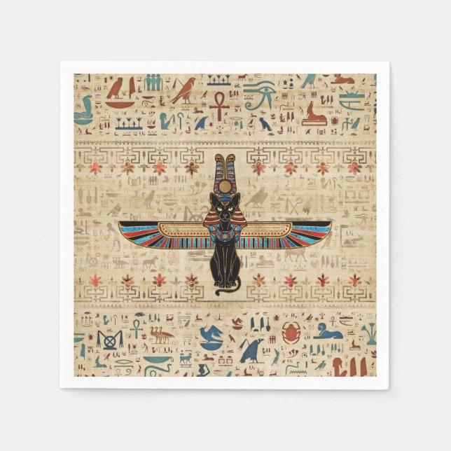 Servilleta De Papel Egyptian Cat - Bastet on papyrus (Anverso)
