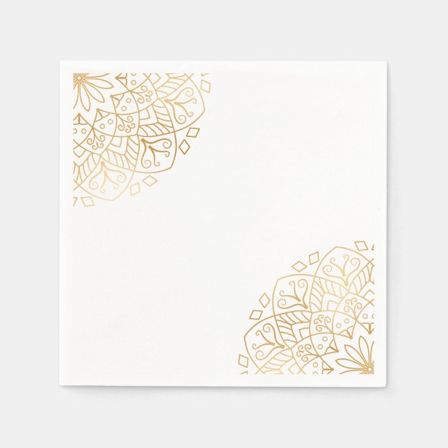 Servilleta De Papel Eid Mubarak Mandala dorada (Anverso)
