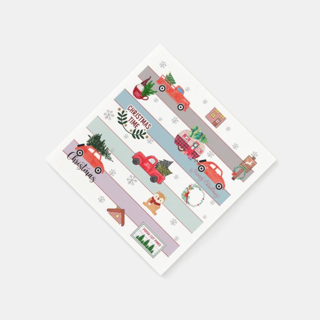 Servilleta De Papel ejecución de árbol de Navidad (Borde)