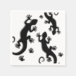 Servilleta De Papel Ejecutando Gecko negro + tu fondo e Idea