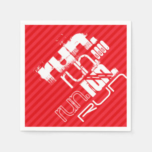 Servilleta De Papel Ejecutar; franjas rojas escarlatas