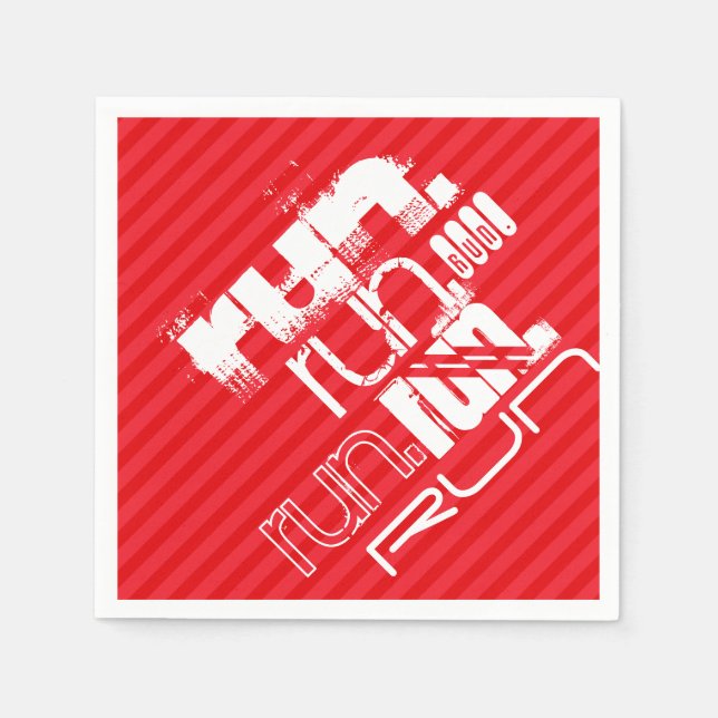 Servilleta De Papel Ejecutar; franjas rojas escarlatas (Anverso)