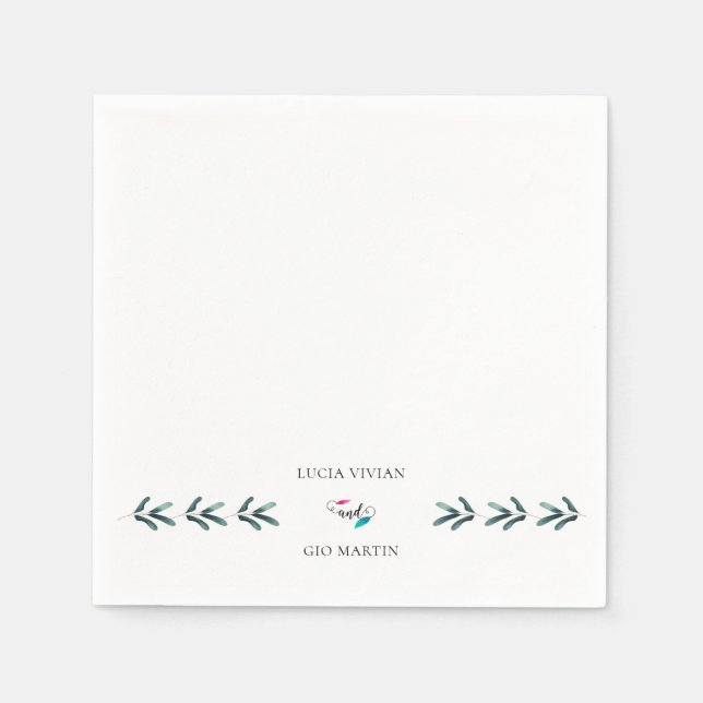 Servilleta De Papel Ejemplo de la caligrafía verde forestal Eucaly Bod (Anverso)