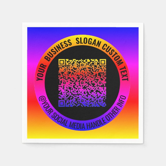 Servilleta De Papel Ejemplo de toallas de código QR con texto Personal (Anverso)