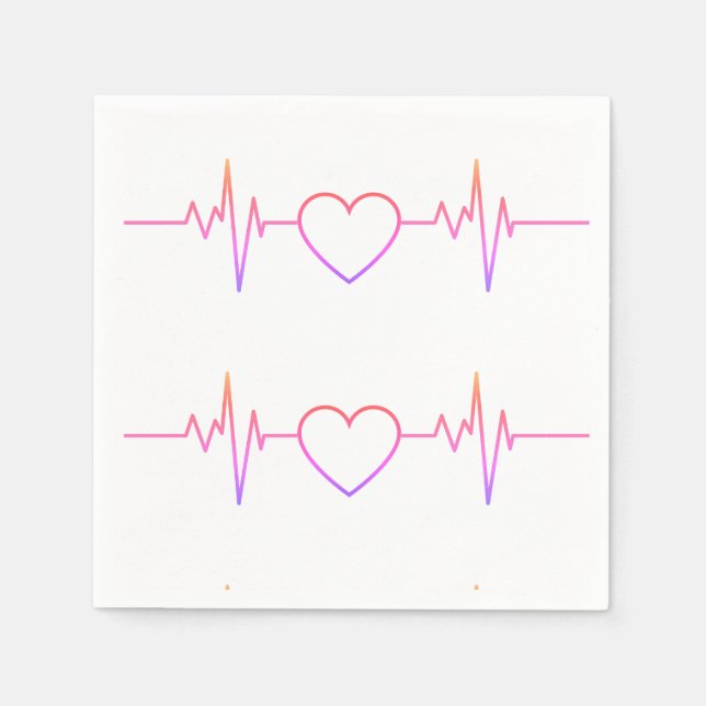 Servilleta De Papel EKG Heart Beat (Anverso)