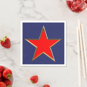 Servilleta De Papel El 4 de julio la estrella azul rojo dorado patriot