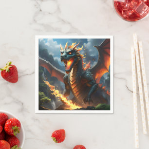 Servilleta De Papel "El aliento de Inferno: la llama del dragón"