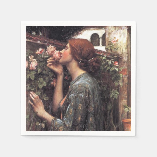 Servilleta De Papel El alma del Rosa (por John William Waterhouse) (Anverso)