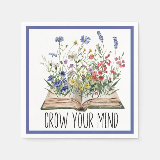 Servilleta De Papel El amante de los libros de flores silvestres hace  (Anverso)