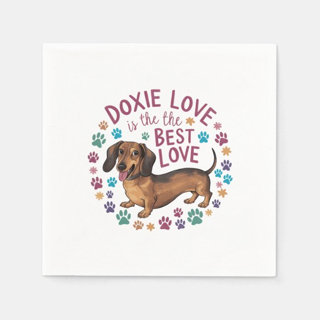 Servilleta De Papel El Amor Doxie Es El Mejor Amor (Anverso)