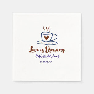 Servilleta De Papel El amor es Brewing brown bride color azul ducha ag