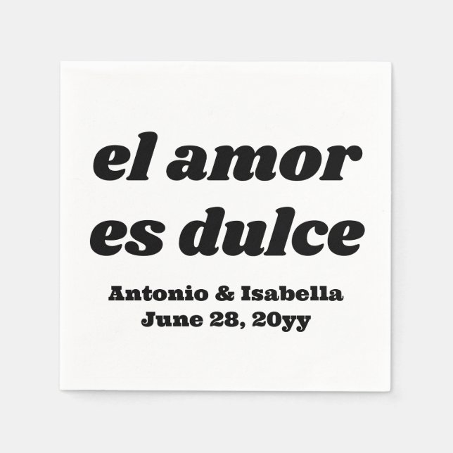 Servilleta De Papel El amor es dulce papel de servicio de recepción (Anverso)
