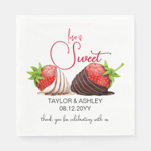 Servilleta De Papel El amor es fresas cubiertas de chocolate dulce