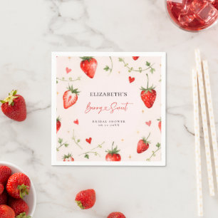 Servilleta De Papel El amor es muy dulce Tema de Fresa para Despedida 