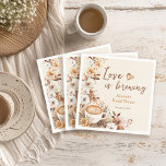 Servilleta De Papel El amor es preparar café, ducha de novia<br><div class="desc">Descubra la moda,  con el tema romántico 'Love is Brewing',  servilletas de ducha de novia para su próximo evento. Estas servilletas de temática floral de otoño son perfectas para capturar la esencia de tu única historia de amor. ¡Inspirate para crear la celebración perfecta y elegante de bodas de otoño!</div>