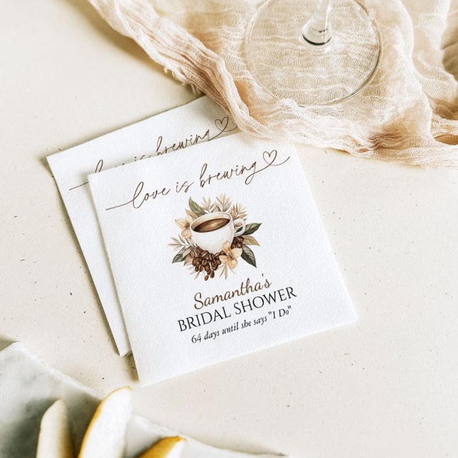 Servilleta De Papel El amor es preparar café, ducha de novia (Subido por el creador)