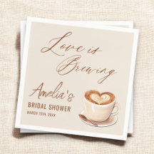 El amor es producir café Latte Bridal Shower