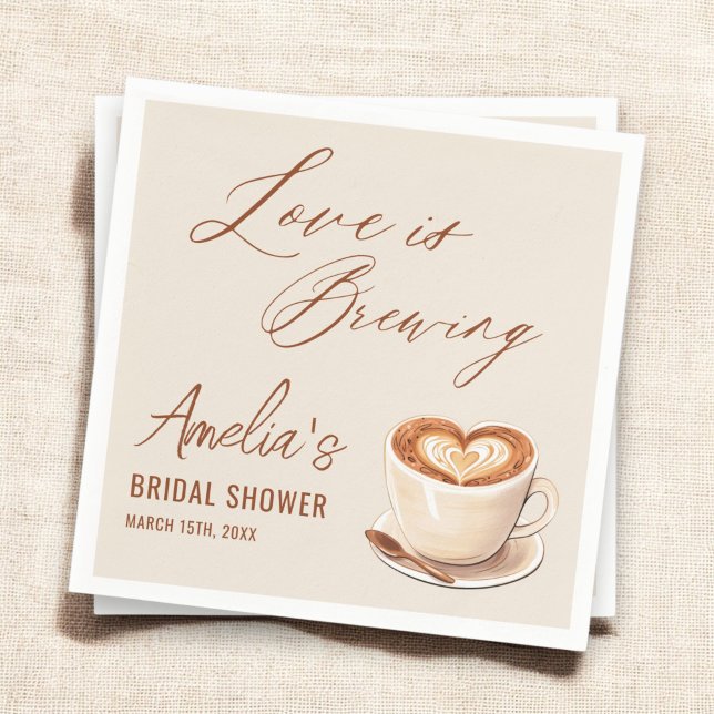 Servilleta De Papel El amor es producir café Latte Bridal Shower (Subido por el creador)