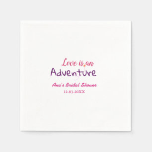 SERVILLETA DE PAPEL EL AMOR ES UNA AVENTURA ROSA MORADO DESPEDIDA DE S