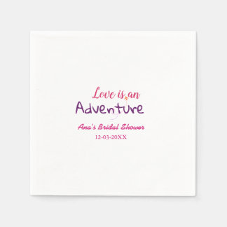 SERVILLETA DE PAPEL EL AMOR ES UNA AVENTURA ROSA MORADO DESPEDIDA DE S