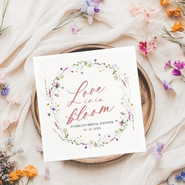 Servilleta De Papel El Amor Está En Bloom Bridal Shower Wilflower (Subido por el creador)