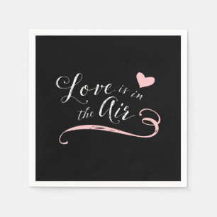 Servilleta De Papel El amor está en el aire - Estilo de pizarra vintag
